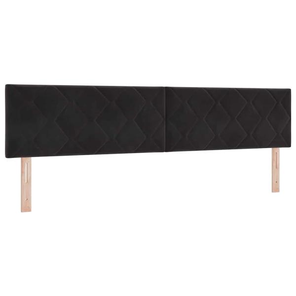 LED Kopfteil Diamantblöcke Design Schwarz 200 cm Samt