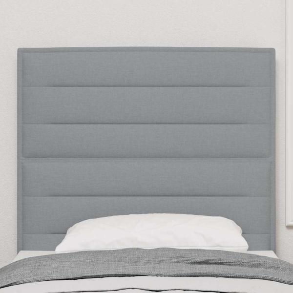 LED Kopfteil Linien-Design Hellgrau 80 cm Stoff