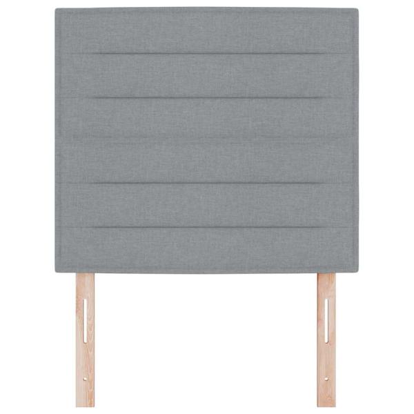 LED Kopfteil Linien-Design Hellgrau 80 cm Stoff