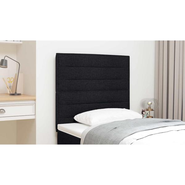 LED Kopfteil mit LED-Lichtleisten Schwarz 80 cm Stoff