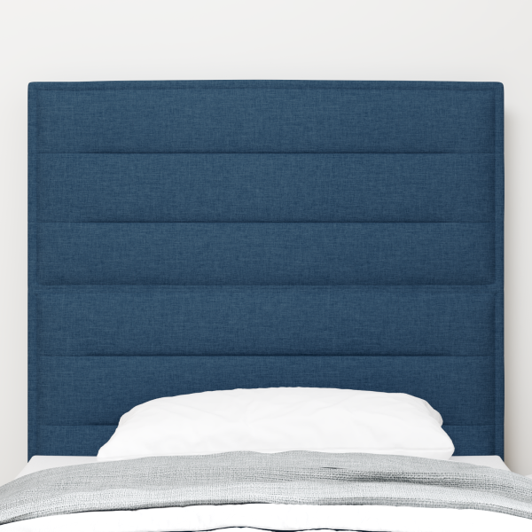 LED Kopfteil Linien-Design Blau 80 cm Stoff