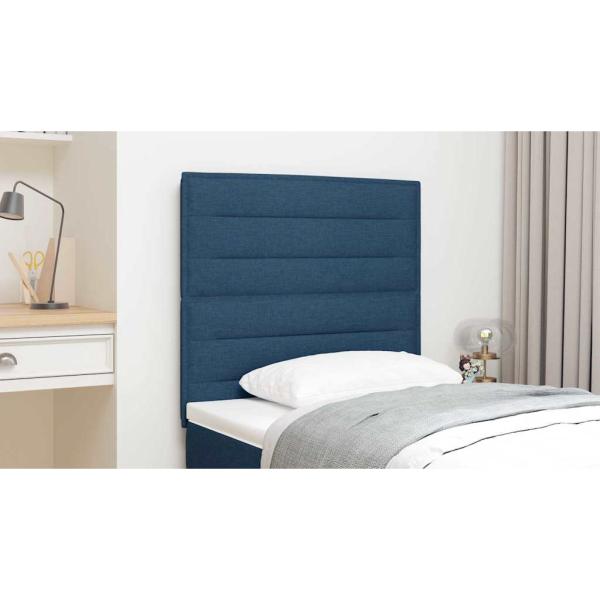 LED Kopfteil Linien-Design Blau 80 cm Stoff