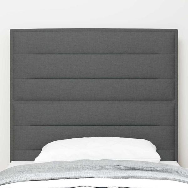 LED Kopfteil Linien-Design Dunkelgrau 90 cm Stoff