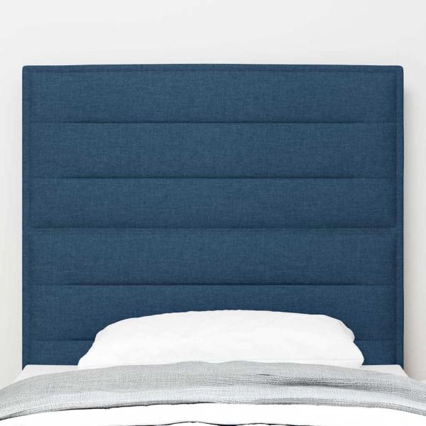 LED Kopfteil Linien-Design Blau 100 cm Stoff
