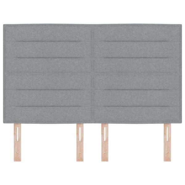 LED Kopfteil Linien-Design Hellgrau 80 cm Stoff