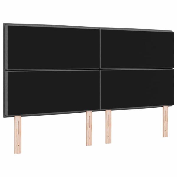 LED Kopfteil Linien-Design Dunkelgrau 90 cm Stoff