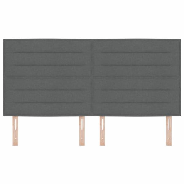 LED Kopfteil Linien-Design Dunkelgrau 90 cm Stoff