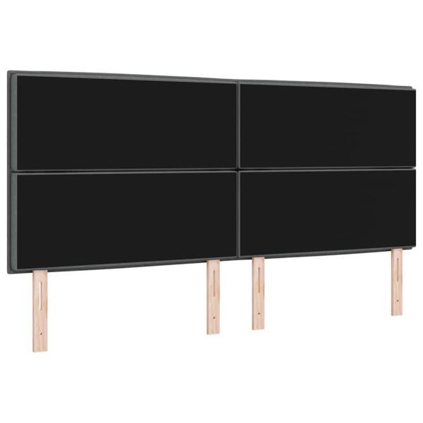 LED Kopfteil Linien-Design Dunkelgrau 100 cm Stoff