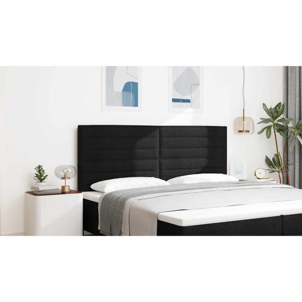 LED Kopfteil Linien-Design Schwarz 100 cm Stoff