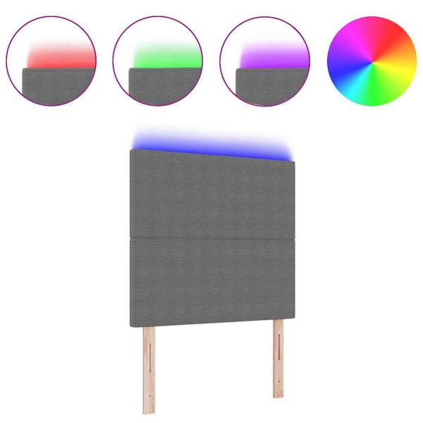 LED Kopfteil Hellgrau 80 cm Cordstoff
