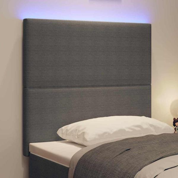 LED Kopfteil Hellgrau 100 cm Cordstoff