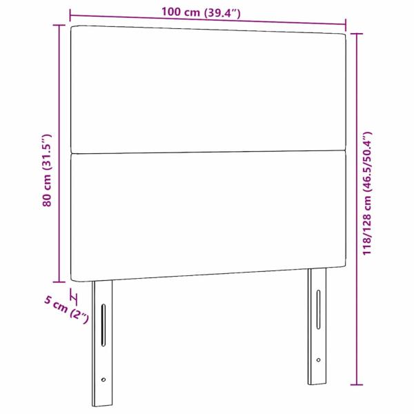 LED Kopfteil Hellgrau 100 cm Cordstoff