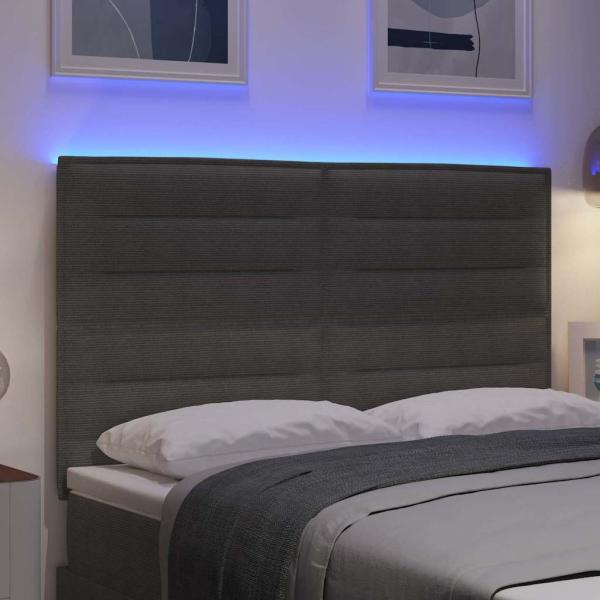 LED Kopfteil Hellgrau 72 cm Cordstoff