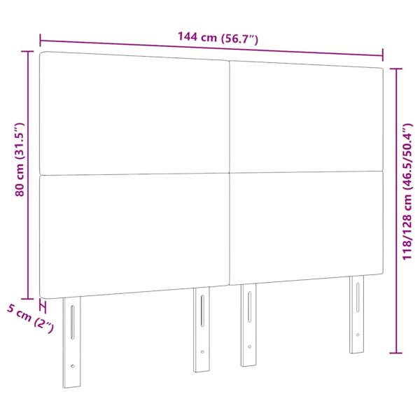 LED Kopfteil Hellgrau 72 cm Cordstoff