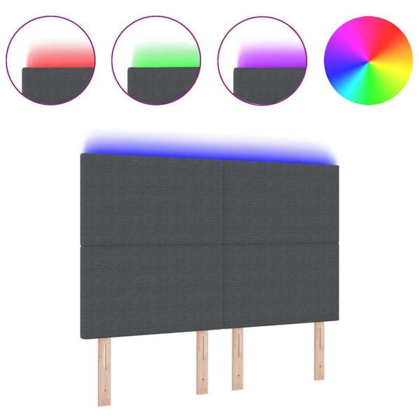 LED Kopfteil Dunkelgrau 80 cm Cordstoff