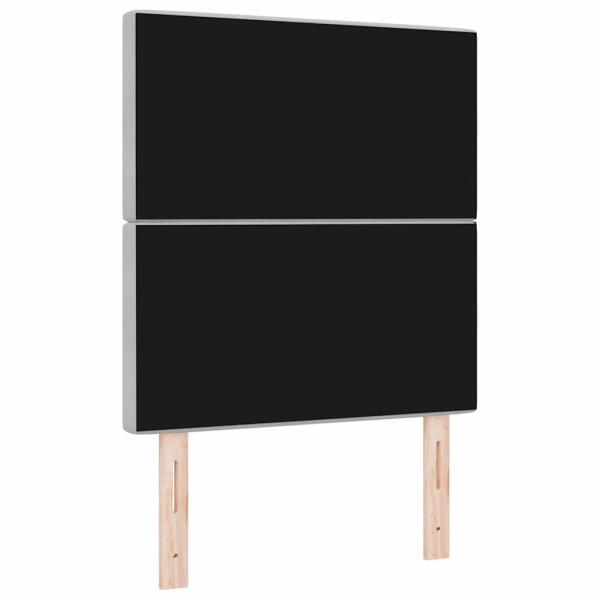 LED Kopfteil Hellgrau 80 cm Samt