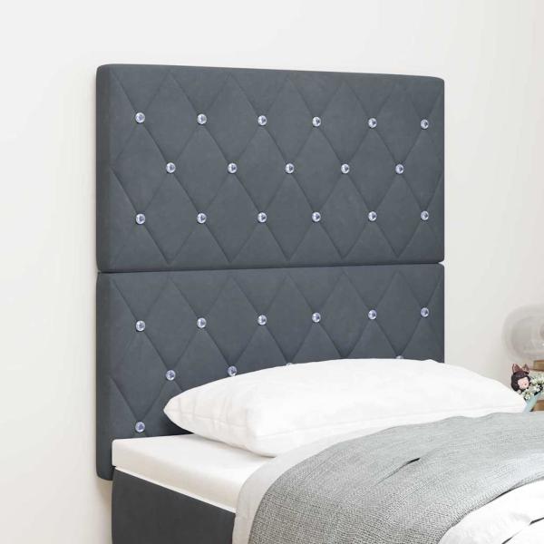 ARDEBO.de - LED Kopfteil Dunkelgrau 80 cm Samt