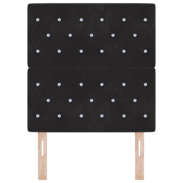 LED Kopfteil Schwarz 80 cm Samt