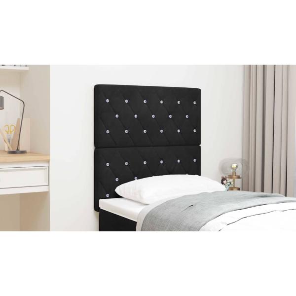 LED Kopfteil Schwarz 80 cm Samt