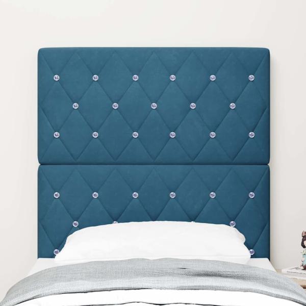 LED Kopfteil Dunkelblau 80 cm Velours