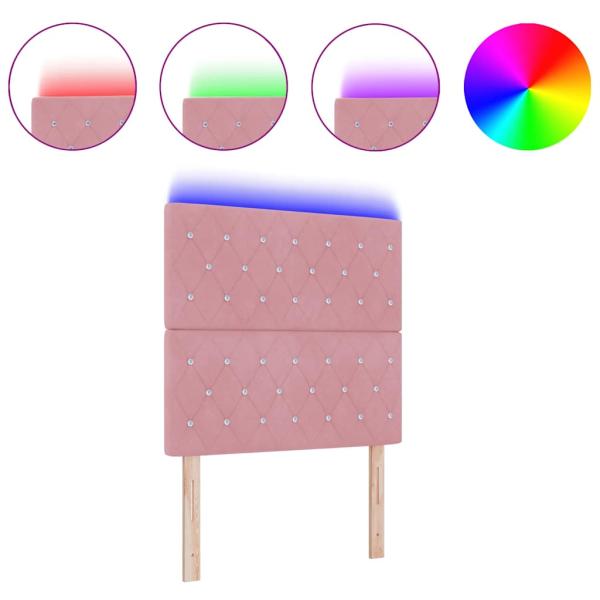 LED Kopfteil Rosa 100 cm Samt