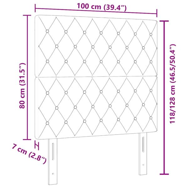 LED Kopfteil Rosa 100 cm Samt