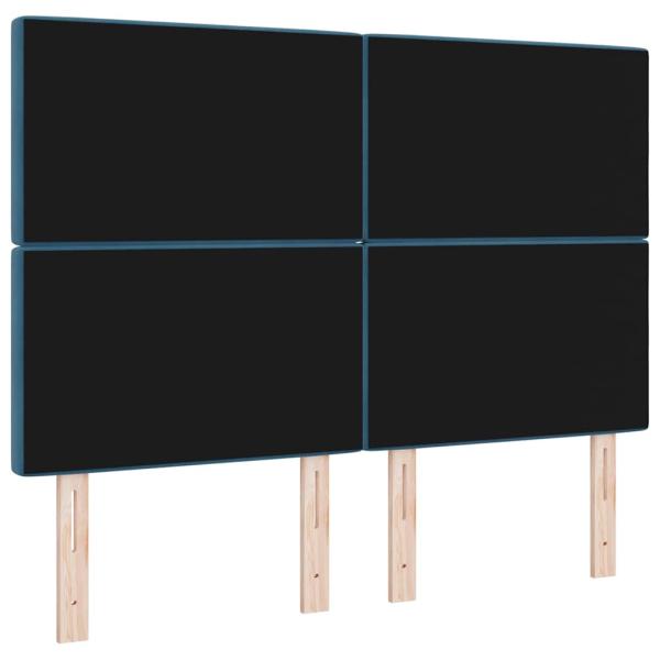 LED Kopfteil Dunkelblau 140 cm Samt
