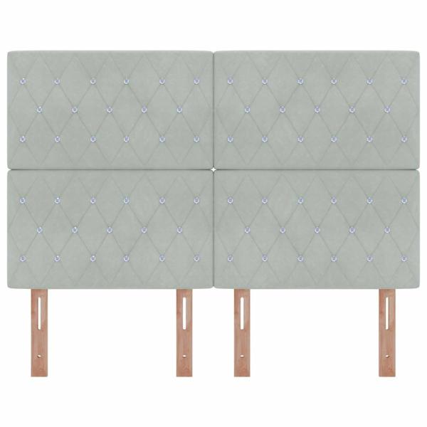 LED Kopfteil Hellgrau 80 cm Samt