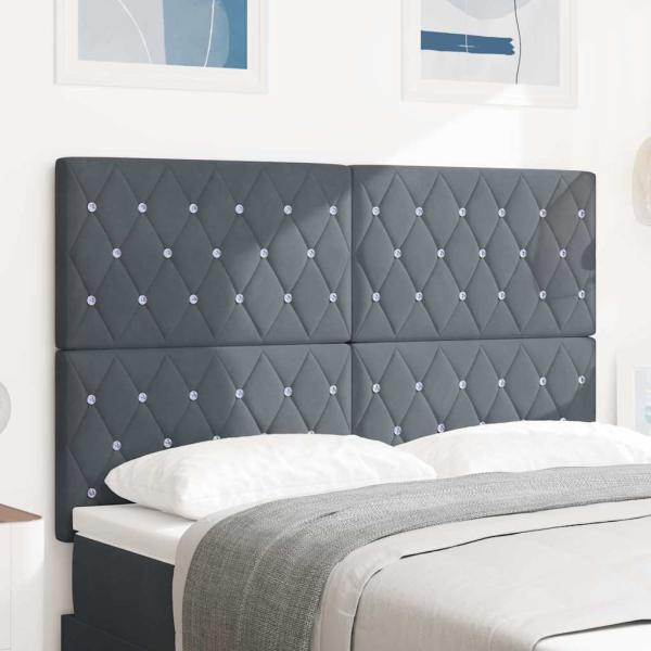 LED Kopfteil Dunkelgrau 80 cm Samt