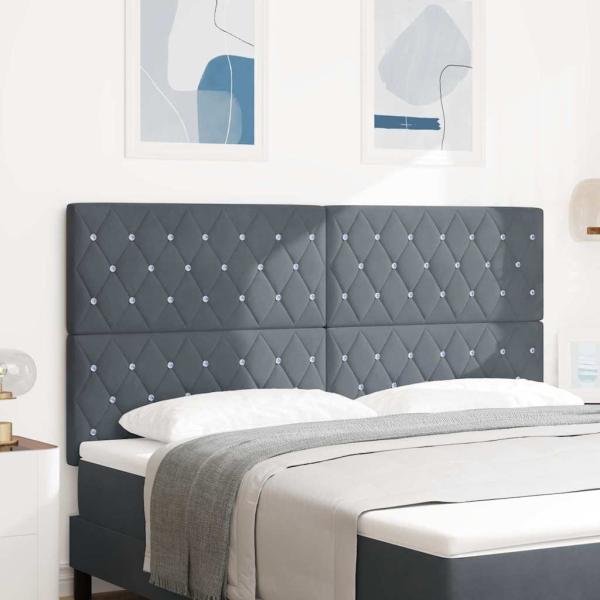 ARDEBO.de - LED Kopfteil Dunkelgrau 90 cm Samt