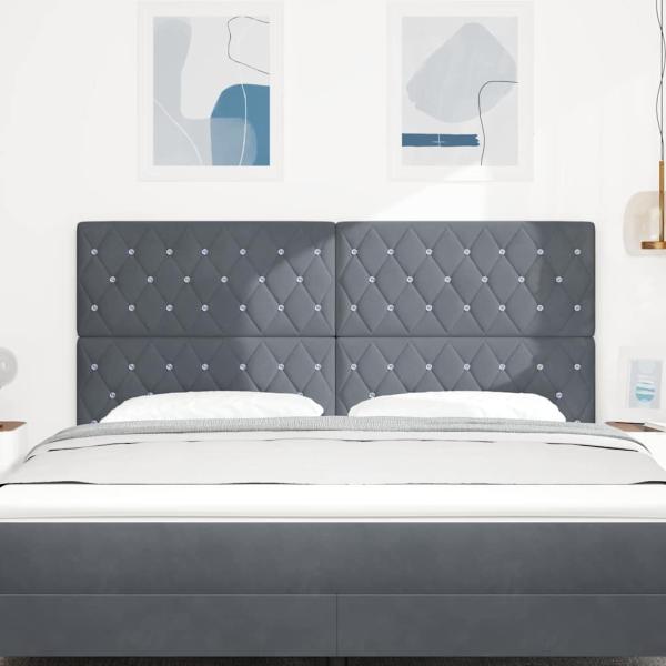 LED Kopfteil Dunkelgrau 90 cm Samt