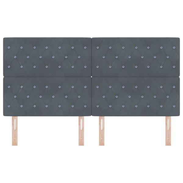 LED Kopfteil Dunkelgrau 90 cm Samt