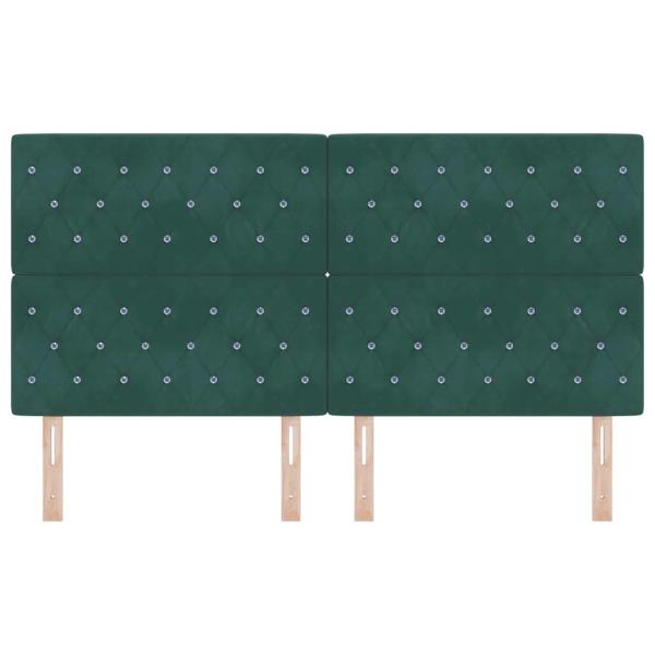 LED Kopfteil Dunkelgrün 90 cm Samt