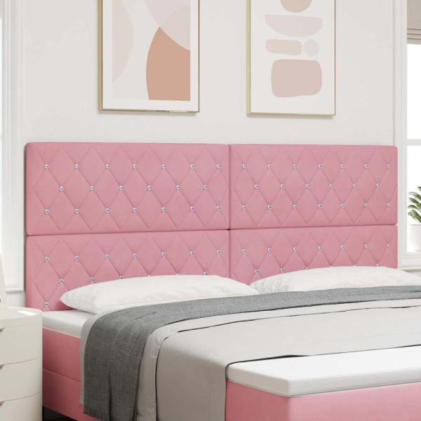 ARDEBO.de - LED Kopfteil Rosa 100 cm Samt