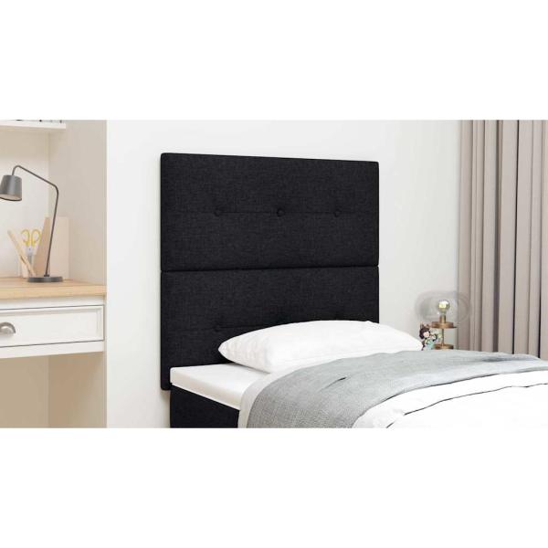 LED Kopfteil mit LED-Lichtleisten Schwarz 90 cm Stoff