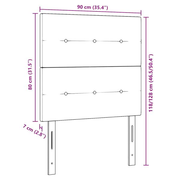 LED Kopfteil Hellgrau 90 cm Samt