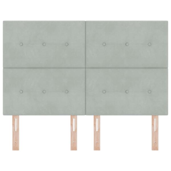 LED Kopfteil Hellgrau 80 cm Samt
