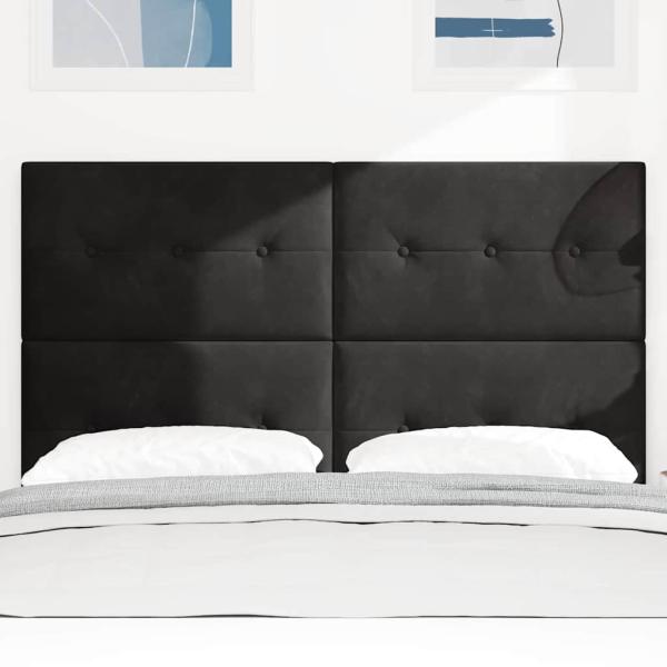 LED Kopfteil Schwarz 80 cm Samt