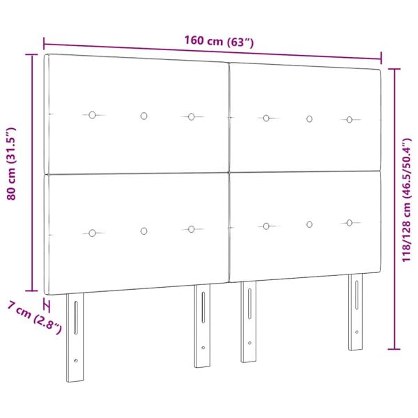 LED Kopfteil Schwarz 80 cm Samt