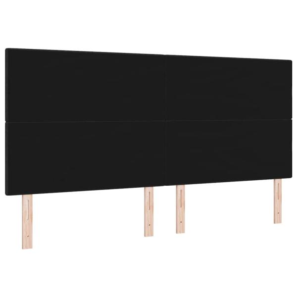 LED Kopfteil Schwarz 100 cm Stoff