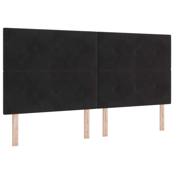 LED Kopfteil Schwarz 100 cm Samt
