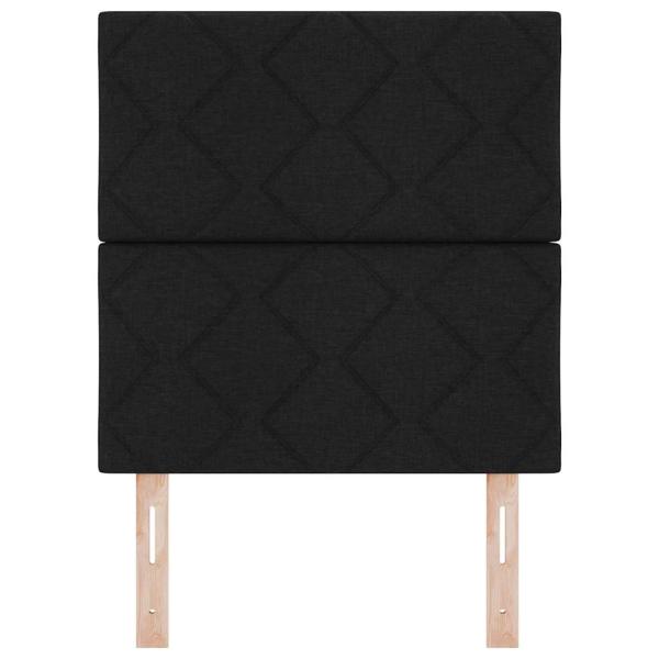 LED Kopfteil Rautenmuster Schwarz 80 cm Stoff