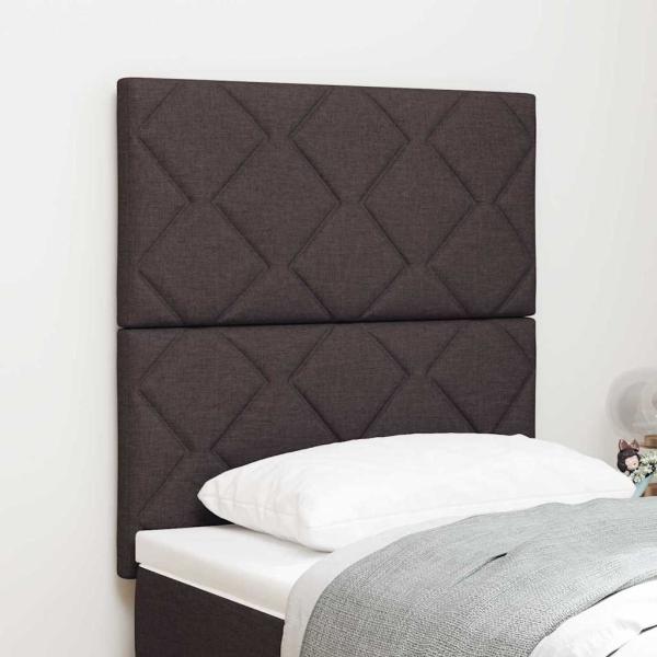 ARDEBO.de - LED Kopfteil Rautenmuster Dunkelbraun 80 cm Stoff