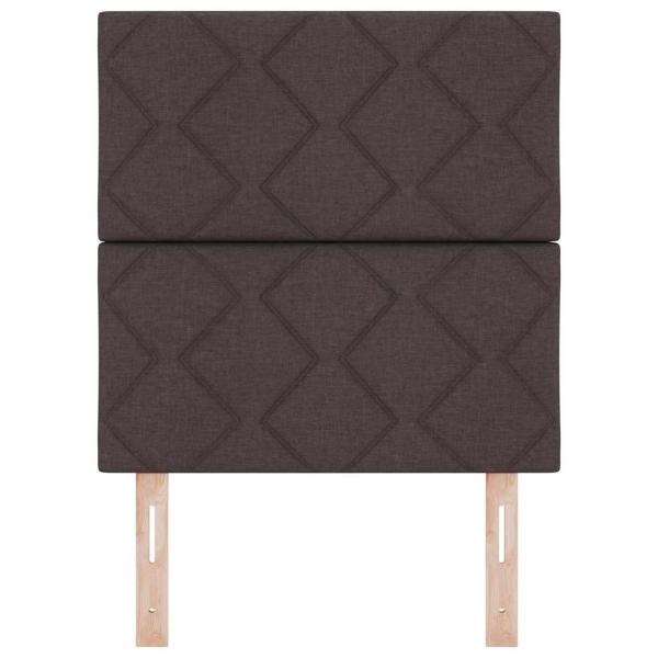 LED Kopfteil Rautenmuster Dunkelbraun 80 cm Stoff