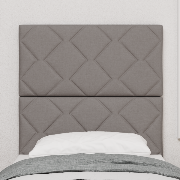 LED Kopfteil Rautenmuster Taupe 80 cm Stoff