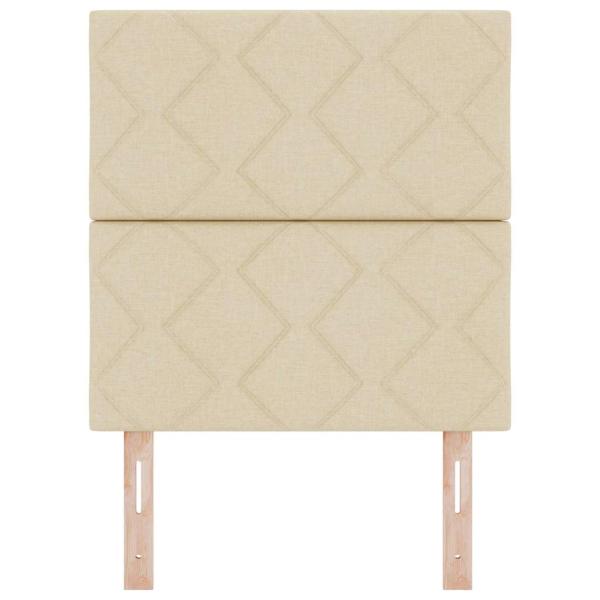 LED Kopfteil Rautenmuster Creme 80 cm Stoff