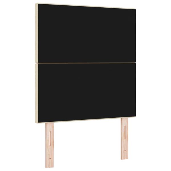 LED Kopfteil Rautenmuster Creme 80 cm Stoff