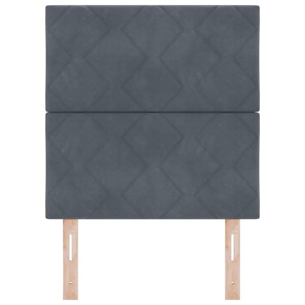 LED Kopfteil Diamantblock Design Dunkelgrau 80 cm Samt