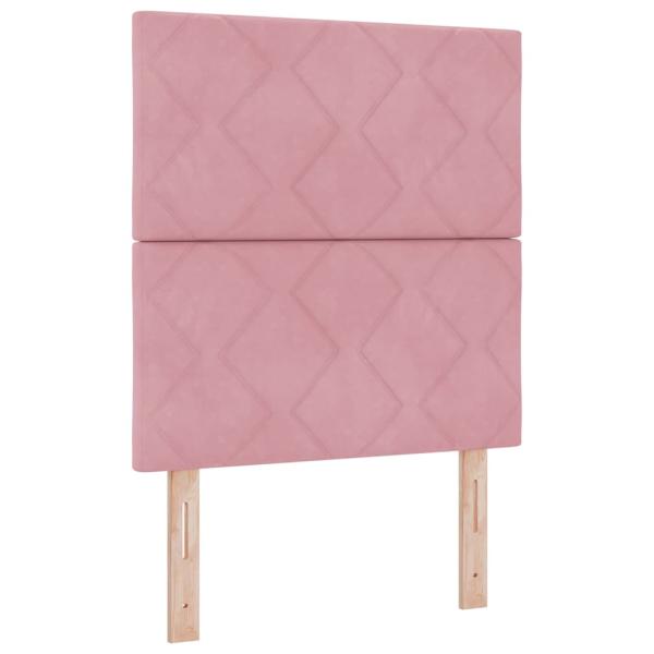 LED Kopfteil Diamantblock Design Rosa 80 cm Velours