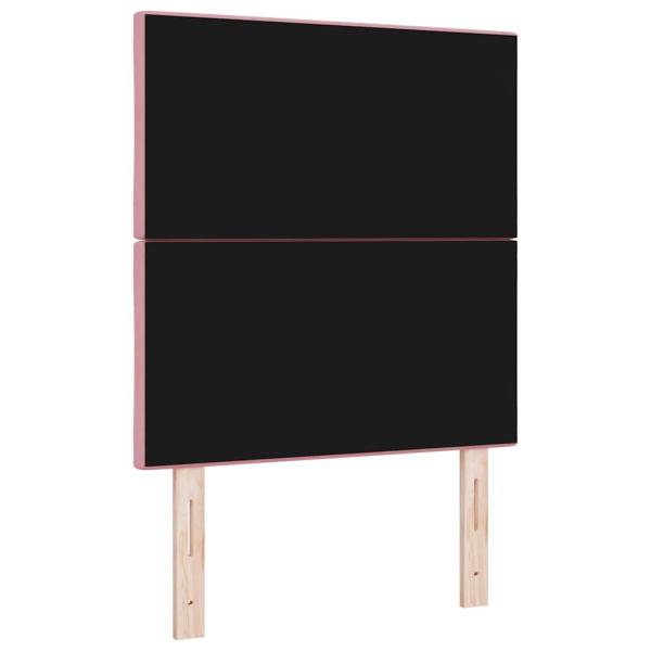 LED Kopfteil Diamantblock Design Rosa 80 cm Velours